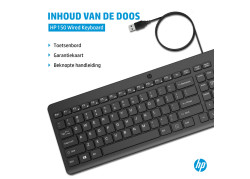 KB HP 150 Zwart bedraad Retail