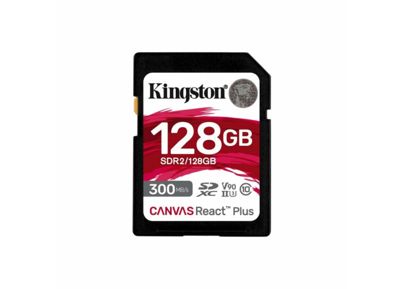 Kingston Canvas React Plus | SDXC | 128GB | Class 10 | UHS-II U3 | V90