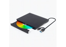 Gembird DVD-USB-031 | Externe DVD-Brander | 8x DVD | 24x CD | USB-C & USB 3.1 | Slimline | Zwart