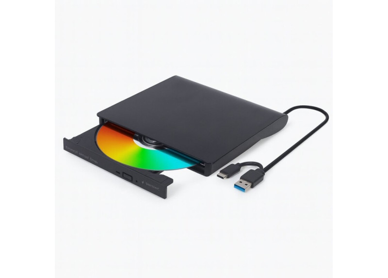 Gembird DVD-USB-031 | Externe DVD-Brander | 8x DVD | 24x CD | USB-C & USB 3.1 | Slimline | Zwart