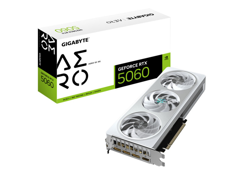 GIGABYTE GeForce RTX 5060 AERO OC | 8GB GDDR7 | DLSS 4 | Videokaart | Nvidia GPU