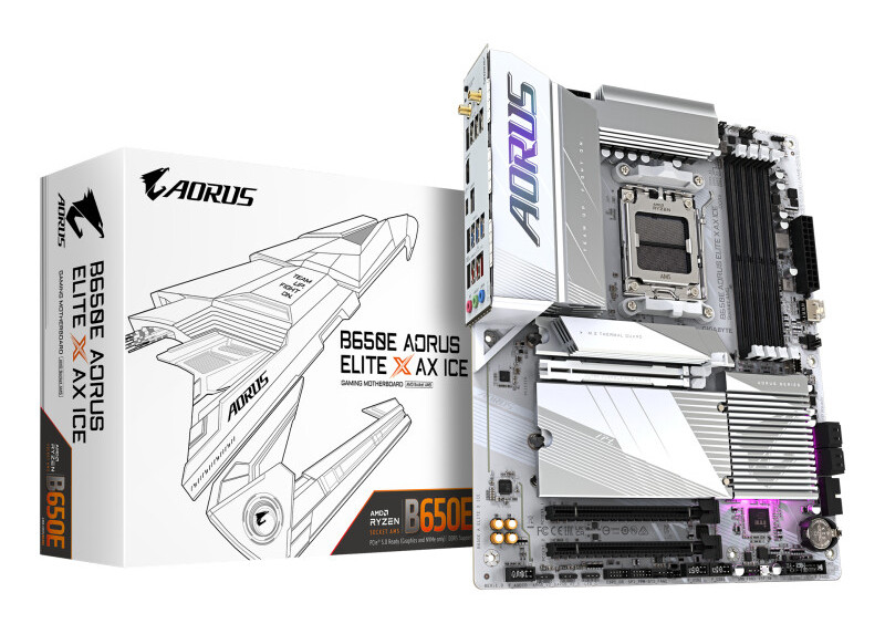 Gigabyte B650E AORUS ELITE X AX ICE | Socket AM5 | AMD B650E | 4xDDR5 | ATX | Moederbord