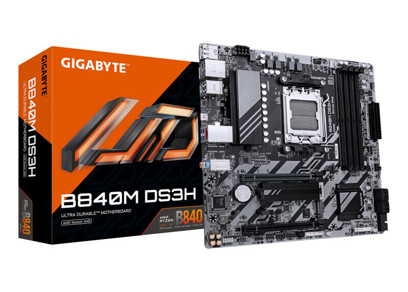 Gigabyte B840M DS3H | Socket AM5 | AMD B840 | 4xDDR5 | Micro ATX | Moederbord