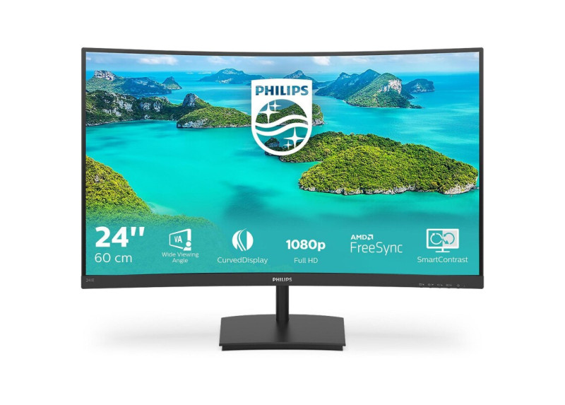 24" Philips 241E1SCA/00 Curved/FHD/HDMI/VGA/VA