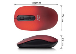 ACT AC5115 | Ambidextrous Draadloze Muis | RF-Draadloos | 1200 DPI | Rood/Zwart