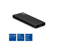 ACT AC1605 | M.2 SATA en NVMe SSD behuizing | USB C | USB 3.2 Gen2 | Tot 10 Gbit/s | Zwart
