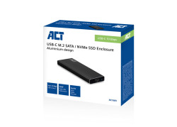 ACT AC1605 | M.2 SATA en NVMe SSD behuizing | USB C | USB 3.2 Gen2 | Tot 10 Gbit/s | Zwart