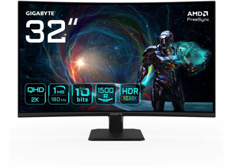 Gigabyte GS32QCA | 31,5" | Quad HD | 180 Hz | 1 ms | 2x HDMI | DisplayPort | Gaming Monitor