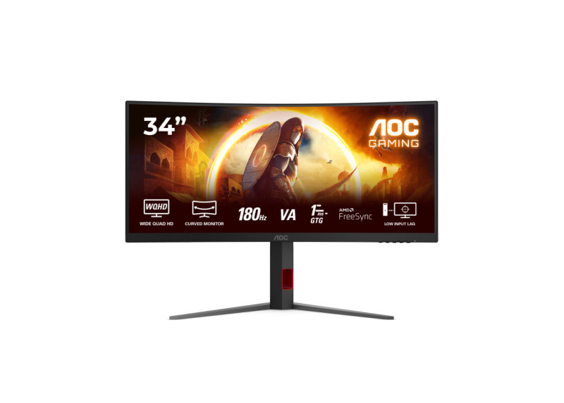 AOC CU34G4 | 34'' 3440x1440 VA | 180 Hz | 1 ms | DisplayPort & HDMI | Curved Ultrawide Gaming Monitor