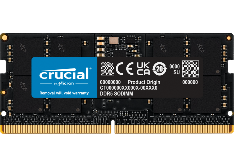 SODIMM 16GB DDR5/4800 CL40 Crucial Tray