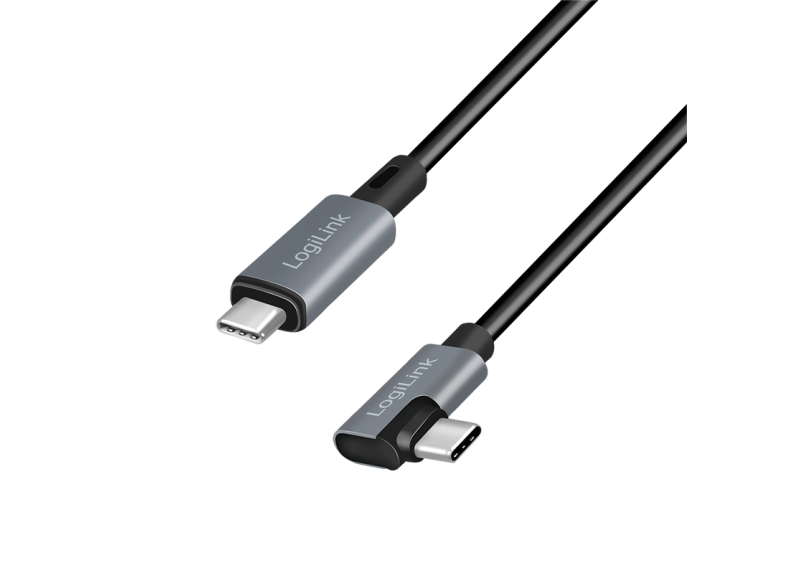 USB-C 2.0(M) 90&deg; <> USB-C(M) 2.0m LogiLink 100W zwart