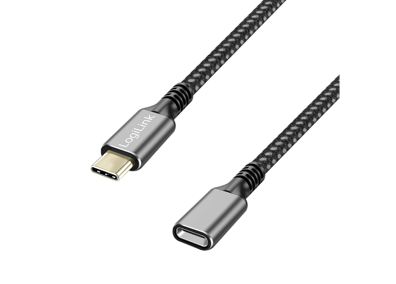 USB-C 3.2(M) <> USB-C(F) 1.0m LogiLink 100W/10Gbs/ zwart