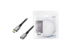 USB-C 3.2(M) <> USB-C(F) 1.0m LogiLink 100W/10Gbs/ zwart
