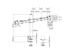 ACT AC8326 | Verstelbare Monitor-bureaubeugel | Tot 32" | Max 12kg | VESA 100x100 | 2 Monitoren | OPEN BOX