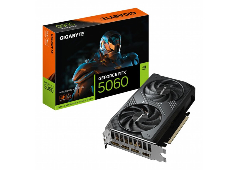GIGABYTE GeForce RTX 5060 WINDFORCE MAX OC | 8GB GDDR7 | DLSS 4 | Videokaart | NVIDIA GPU | Open Box