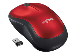 Logitech M185 | Draadloze Muis | Links- en Rechtshandig | RF | 1000 DPI | Zwart/Rood
