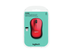 Logitech M185 | Draadloze Muis | Links- en Rechtshandig | RF | 1000 DPI | Zwart/Rood