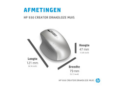 HP 930 Creator | Draadloze Muis | Bluetooth | 3000 DPI | Zilver