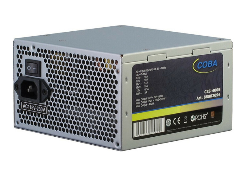 Inter-Tech Coba CES-400B | 400 Watt ATX PSU | Niet-Modulair | Power Supply | Voeding
