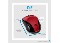 HP 220 | Draadloze Muis | Links- en Rechtshandig | RF | 1600 DPI | Rood