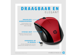 HP 220 | Draadloze Muis | Links- en Rechtshandig | RF | 1600 DPI | Rood