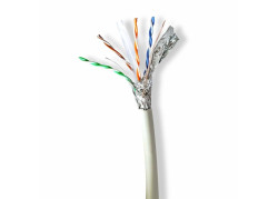 Nedis netwerkkabel | Cat6a | S/FTP (S-STP) | 100 m | Grijs | CCBG8538GY100S