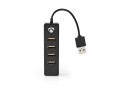 Nedis UHUBU2420BK | Interface Hub USB 2.0 (480 Mbit/s) | 4 poorten | Zwart