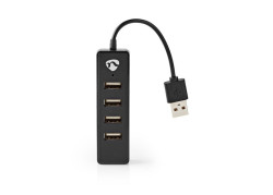 Nedis UHUBU2420BK | Interface Hub USB 2.0 (480 Mbit/s) | 4 poorten | Zwart