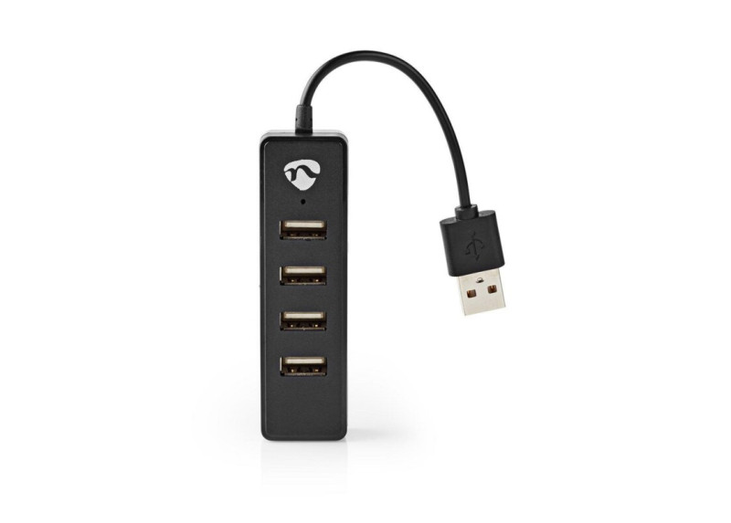 Nedis UHUBU2420BK | Interface Hub USB 2.0 (480 Mbit/s) | 4 poorten | Zwart
