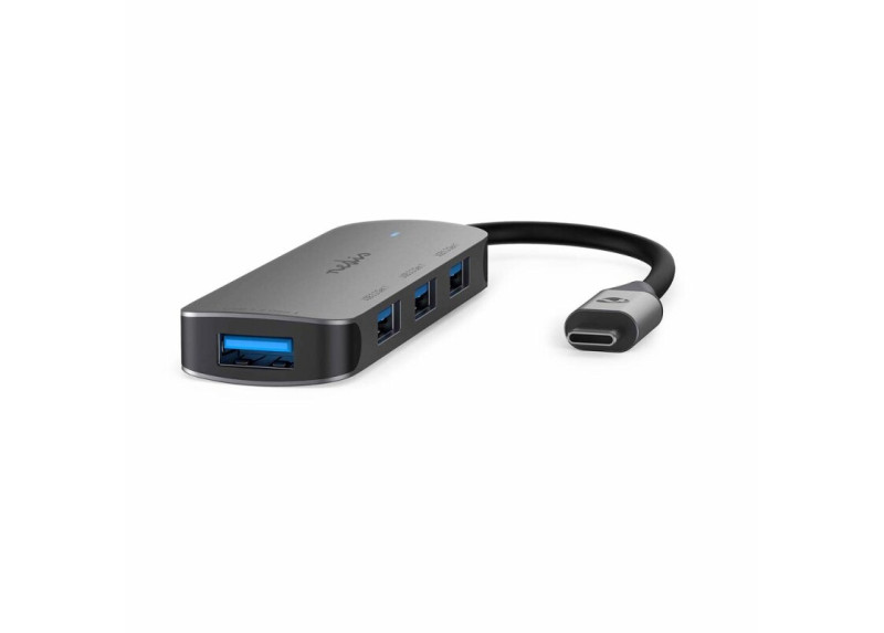 Nedis CCGB64220GY01 | Interface Hub USB 3.2 Gen 1 (3.1 Gen 1) | 1× USB-C naar 4× USB-A | 5 Gbps | Grijs