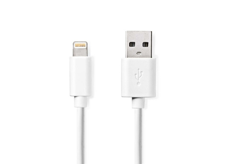 Nedis CCGL39300WT20 | Lightning-naar-USB-A kabel | 2 m | Lightning Male naar USB-A Male | Opladen en synchroniseren | Wit