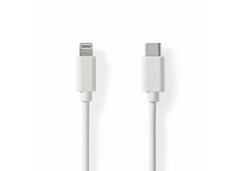 Nedis CCGL39650WT10 | Lightning-naar-USB-C kabel | 1 m | Lightning Male naar USB-C Male | Opladen en synchroniseren | Wit