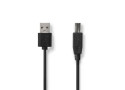 Nedis CCGL60101BK30 | USB 2.0 | USB-A naar USB-B | 3m | Zwart