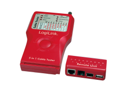 LogiLink Kabeltester RJ45/11/BNC/USB-A/IEEE1394