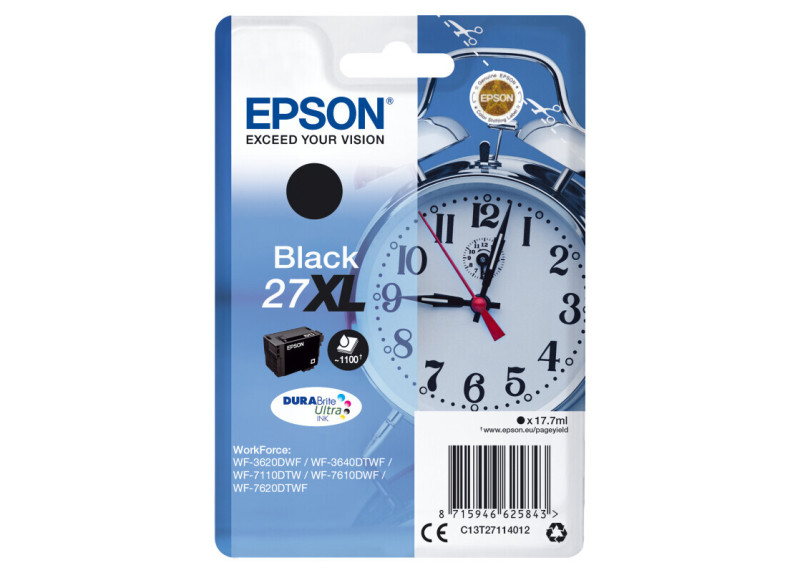 Epson T2711XL Zwart 17,7ml (Origineel) alarm clock