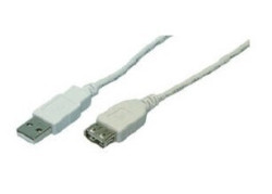 USB-A 2.0 (M) --> (F) 3.00m Verlenging LogiLink Grijs