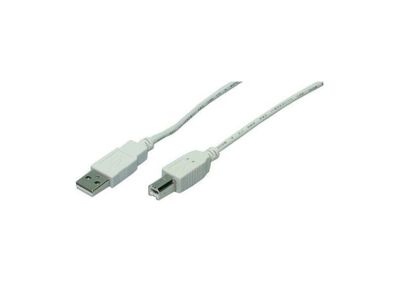 USB-A 2.0 (M) --> USB-B 2.0 (M) 3.00m LogiLink Grijs