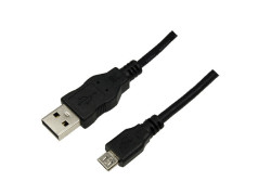 USB-A 2.0 (M) --> USB-micro-B (M) 1.80m LogiLink Zwart