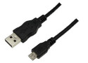 USB-A 2.0 (M) --> USB-micro-B (M) 3.00m LogiLink Zwart