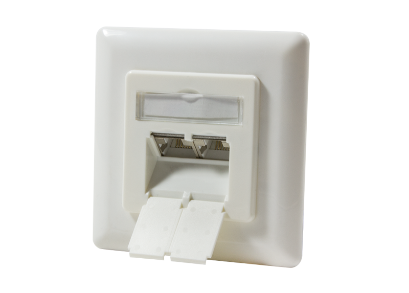 Inbouwdoos 2xRJ45 Cat6 LogiLink Zuiver Wit