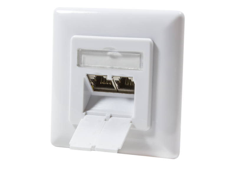 Inbouwdoos 2xRJ45 Cat6 LogiLink Signal Wit