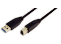 USB-A 3.0 (M) --> USB-B 3.0 (M) 3.00m LogiLink Zwart