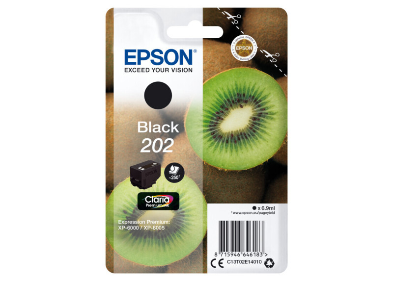Epson 202 Claria Premium Zwart 6,9ml (Origineel) kiwi