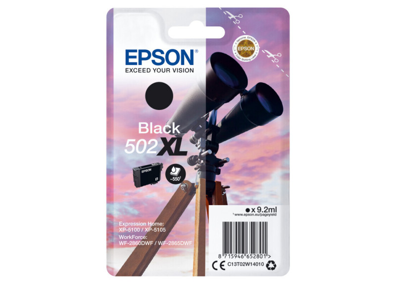 Epson 502XL Singelpack Zwart 9,2ml(Origineel) binoculars