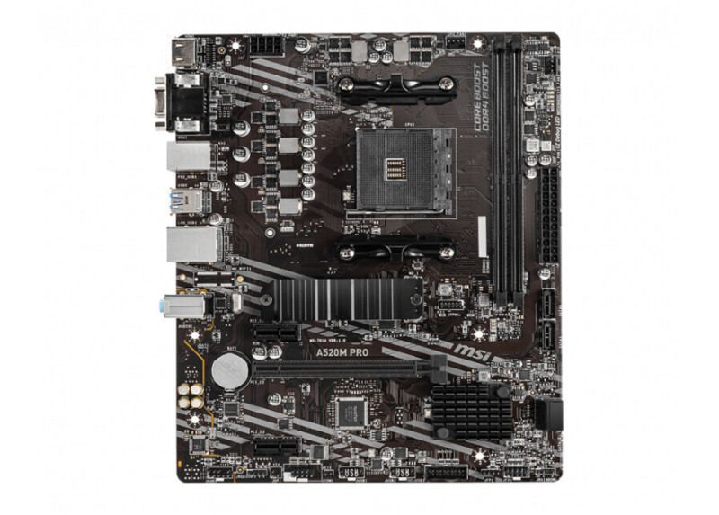 MSI AM4 A520M PRO - DDR4/M.2/DP/HDMI/VGA/ÂµATX