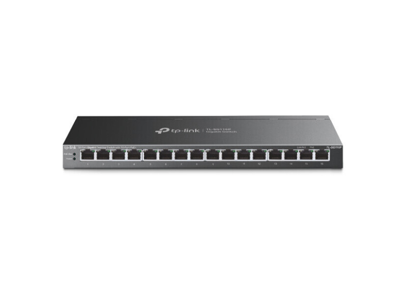 TP-Link 16Port PoE+ 1Gbps Metalen behuizing.