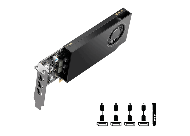 A1000 PNY RTX 8GB/4xmDP incl. Adapter Low Profile