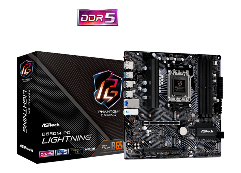 ASRock AM5 B650M PG Lightning - DDR5/M.2/DP/HDMI/ÂµATX