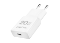 Lader 230V 1xUSB-C 20W LogiLink Wit (slim)