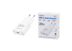 Lader 230V 1xUSB-C 20W LogiLink Wit (slim)